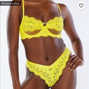 Savage X Fenty by Rihanna Yellow Lace Bra & Panty